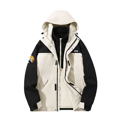 Jeep Retro 3-in-1 Waterproof Hooded Jacket Unisex, Warm Fleece Down Coating P741MWJ927
