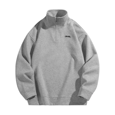 Jeep Retro Basic Half-Zip Pullover Sweatshirt Unisex Casual Sportswear P841MKJ380-jd