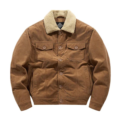 Jeep Retro Casual Fleece-Lined Warm Loose Fit Jacket for Men WSS18975-3