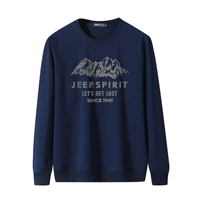 Jeep Retro Graphic Casual Crewneck Long Sleeve Sweatshirt Men 19MB783SS6505