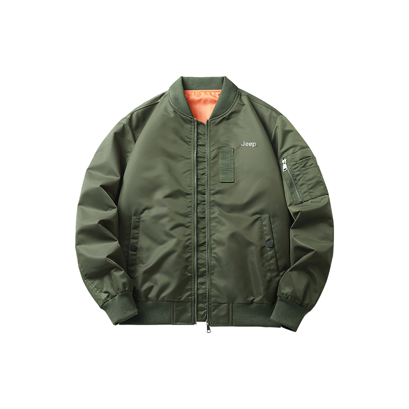 Jeep Retro High-Street Bomber Jacket Unisex Casual Baseball Collar Outerwear P843MWJ185