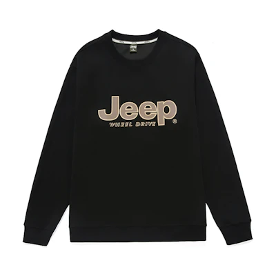 Jeep Retro Letter Print Crewneck Pullover Sweatshirt - Style P743MKJ208-1