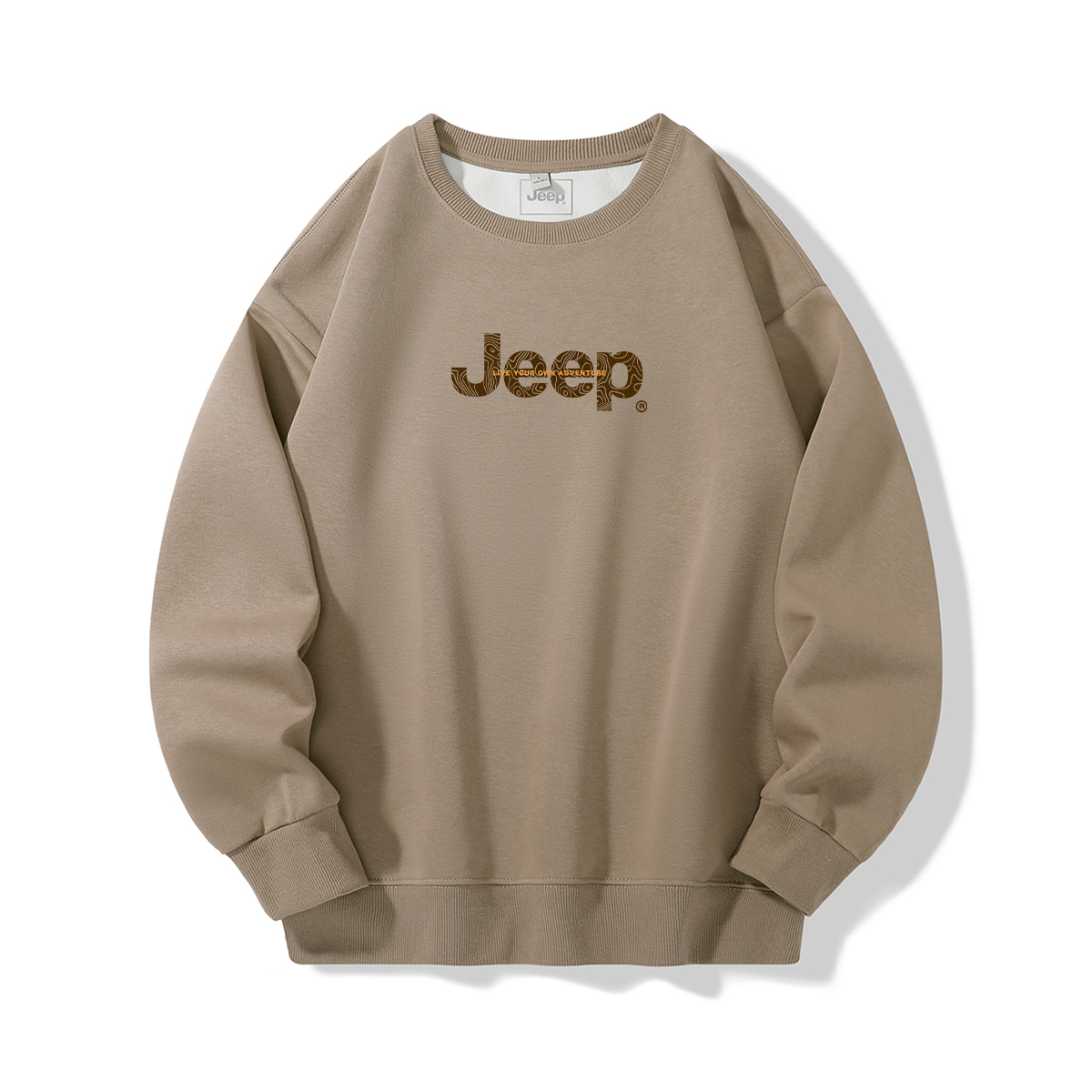 Jeep Retro Letter Print Pullover Crewneck Sweatshirt Unisex Casual Style P843MKJ385