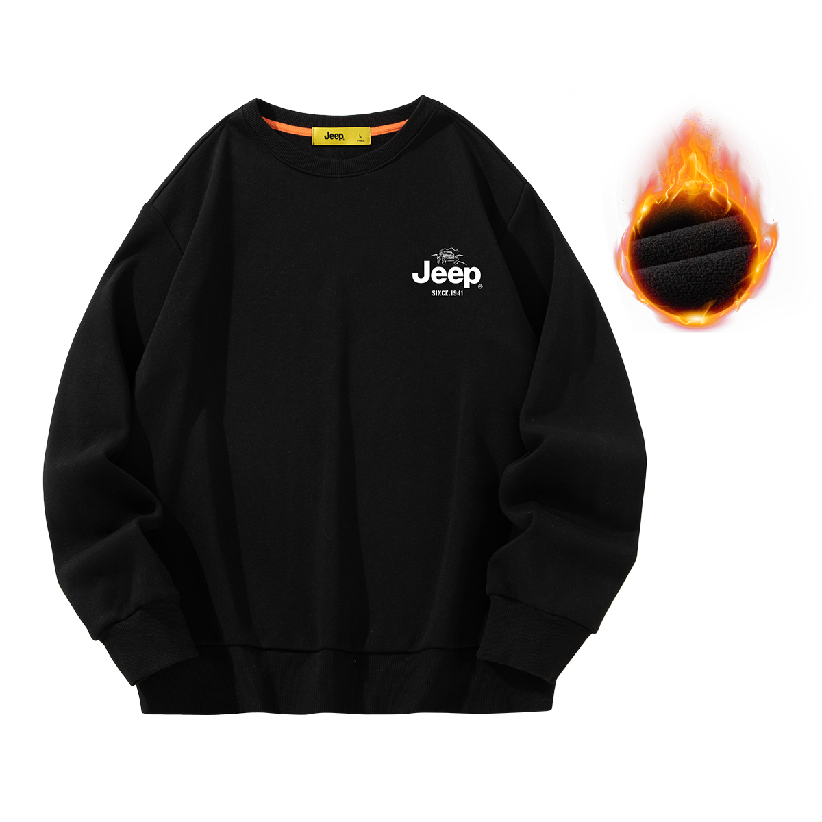 Jeep Retro Logo Crewneck Sweatshirt Unisex - Classic Plain Fleece Pullover P834MKJ238