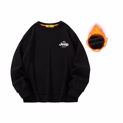 Jeep Retro Logo Crewneck Sweatshirt Unisex - Classic Plain Fleece Pullover P834MKJ238