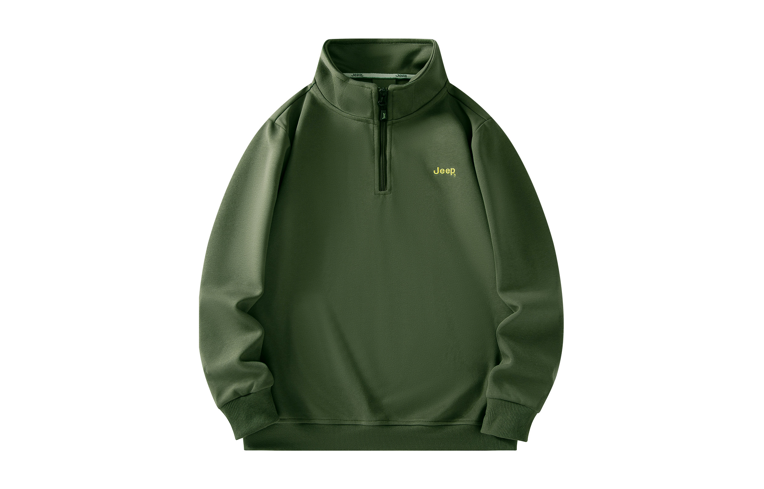 Jeep Retro Logo Embroidered Half-Zip Fleece Sweatshirt Unisex Casual Outerwear P731MKJ032