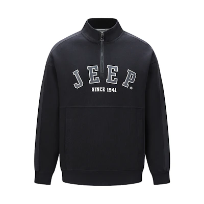 Jeep Retro Logo Print Fashion Long-Sleeve Sweatshirt with Stand Collar P743MKJ270-1