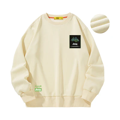 Jeep Retro Logo Print Fleece Pullover Crewneck Sweatshirt Unisex P834MKJ419