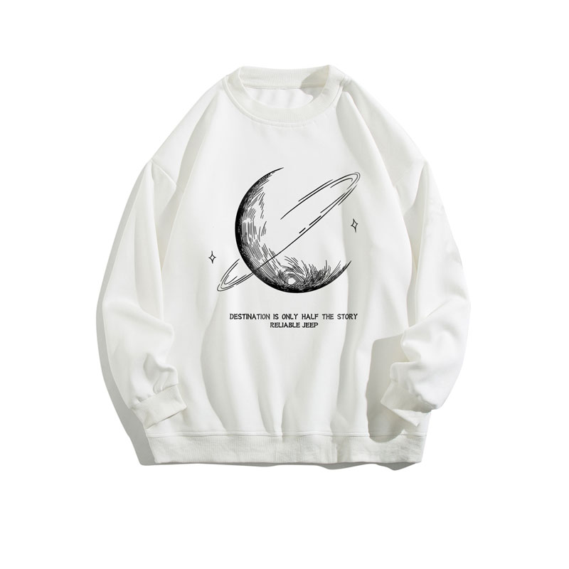 Jeep Retro Logo Print Oversized Crewneck Sweatshirt Long Sleeve Unisex Casual Tee P734MKJ164