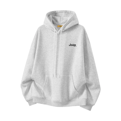 Jeep Retro Logo Print Oversized Fleece Hoodie Unisex Casual Style P74JMKJ071