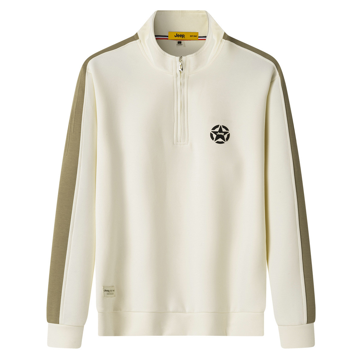 Jeep Retro Logo Printed Half-Zip Sweatshirt - Stylish & Comfortable P733MKJ013AA