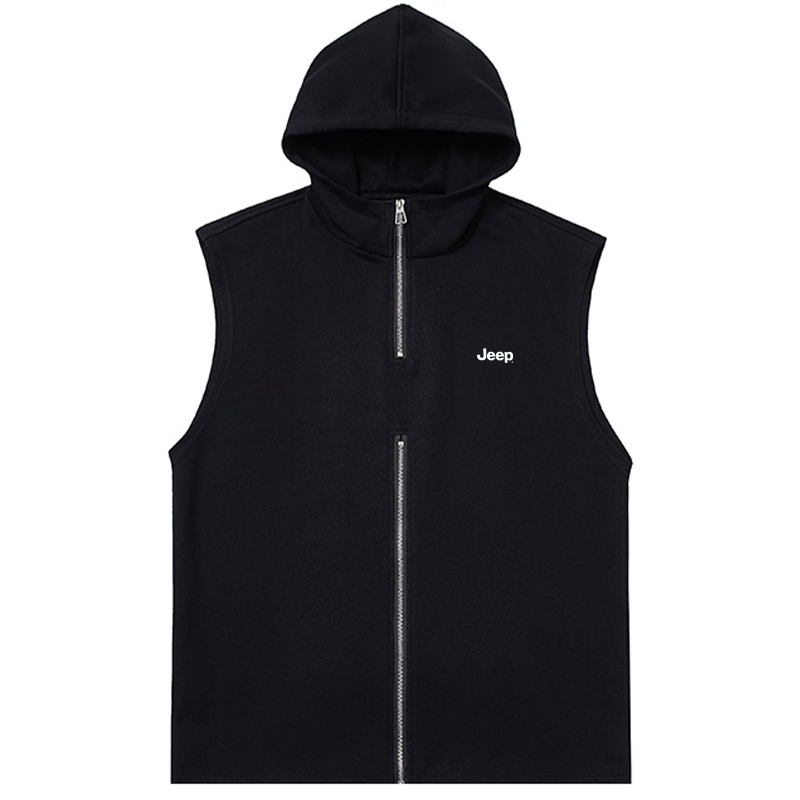 Jeep Retro Logo Unisex Casual Sleeveless Hoodie Vest - Breathable & Stylish P85DMWV232-HH9
