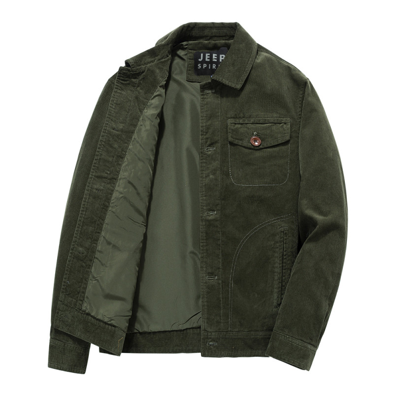 Jeep Retro Long Sleeve Multi-Pocket Work Shirt Jacket - Casual & Comfy JPLW3368