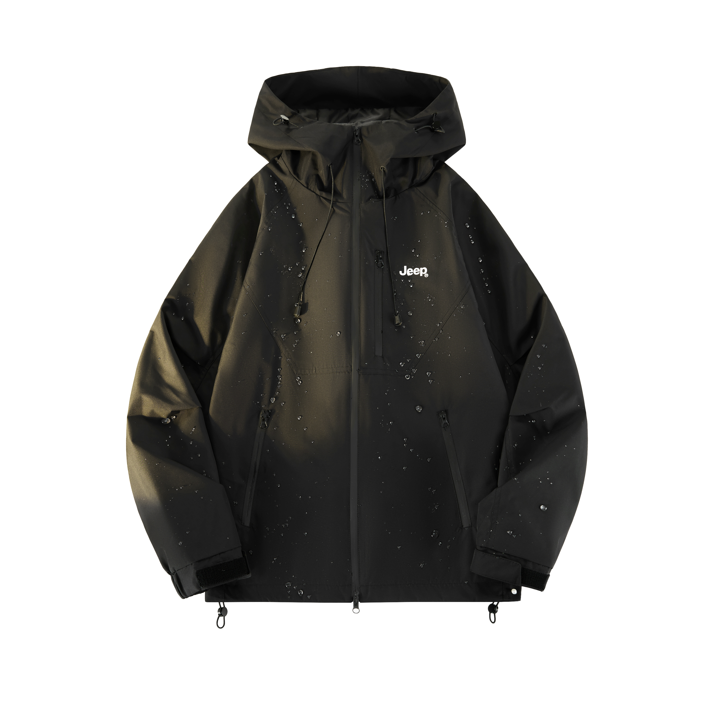 Jeep Retro Outdoor Zip-Up Hooded Jacket - Unisex Lightweight Windbreaker P833MWJ270