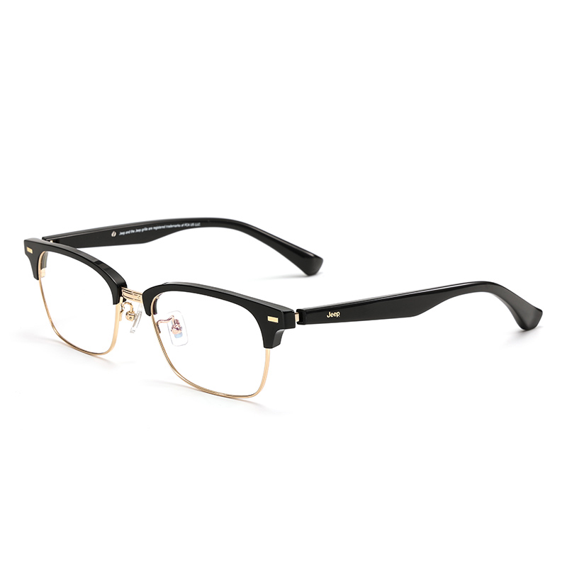 Jeep Retro Square Optical Eyeglasses Frame for Men - Gold Business Style JEEPB8240