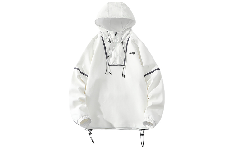 Jeep Retro Striped Logo Half-Zip Hoodie Unisex Casual Pullover Sweatshirt P841MKJ157