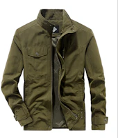 Jeep Retro Style Solid Color Casual Fashion Stand Collar Jacket LMZY2108jp