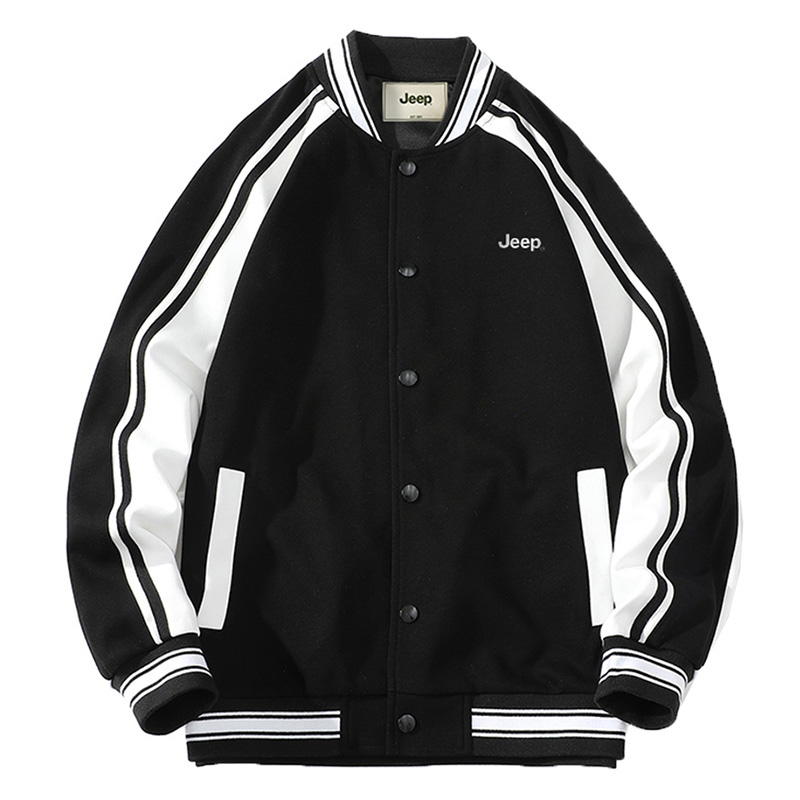 Jeep Retro Varsity Baseball Jacket Unisex Relaxed Fit Casual Outerwear P843MWJ296