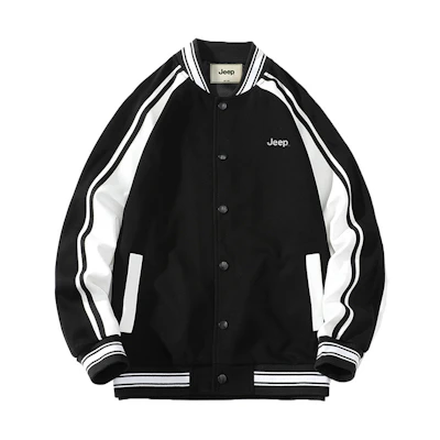 Jeep Retro Varsity Baseball Jacket Unisex Relaxed Fit Casual Outerwear P843MWJ296
