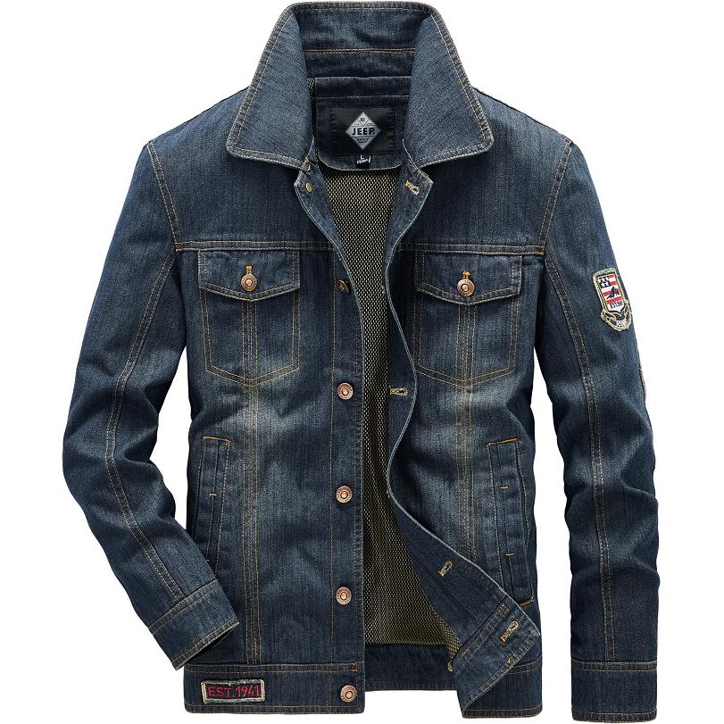 Jeep Retro Washed Denim Jacket Stand Collar Unisex 20MB783JC1621jp