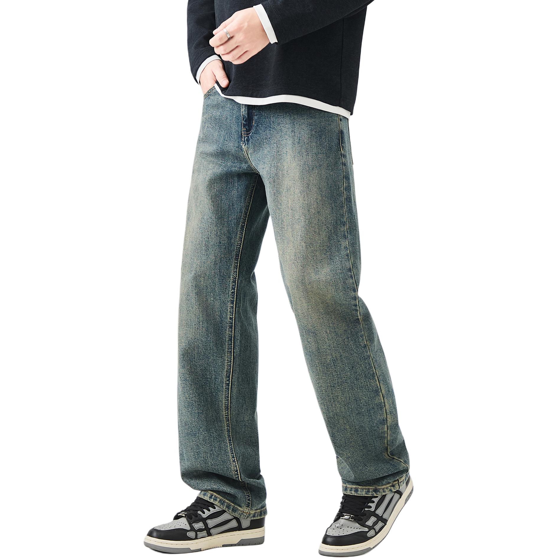 Jeep Retro Washed Loose Straight-Fit Baggy Cargo Jeans Unisex Casual Style P843MWN243