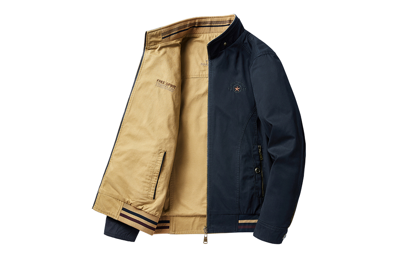 Jeep Reversible Long-Sleeve Sports Casual Zip-Up Jacket 24MA773JC6685