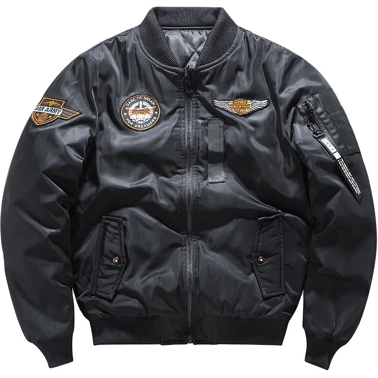 Jeep Reversible Soft Warm Bomber Jacket with Badge Design TNT9986A