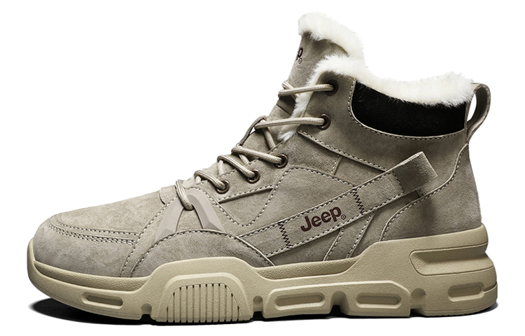 Jeep Short Ankle Warm Fleece Martin Boots Sand Color B214M02085 Beige Color
