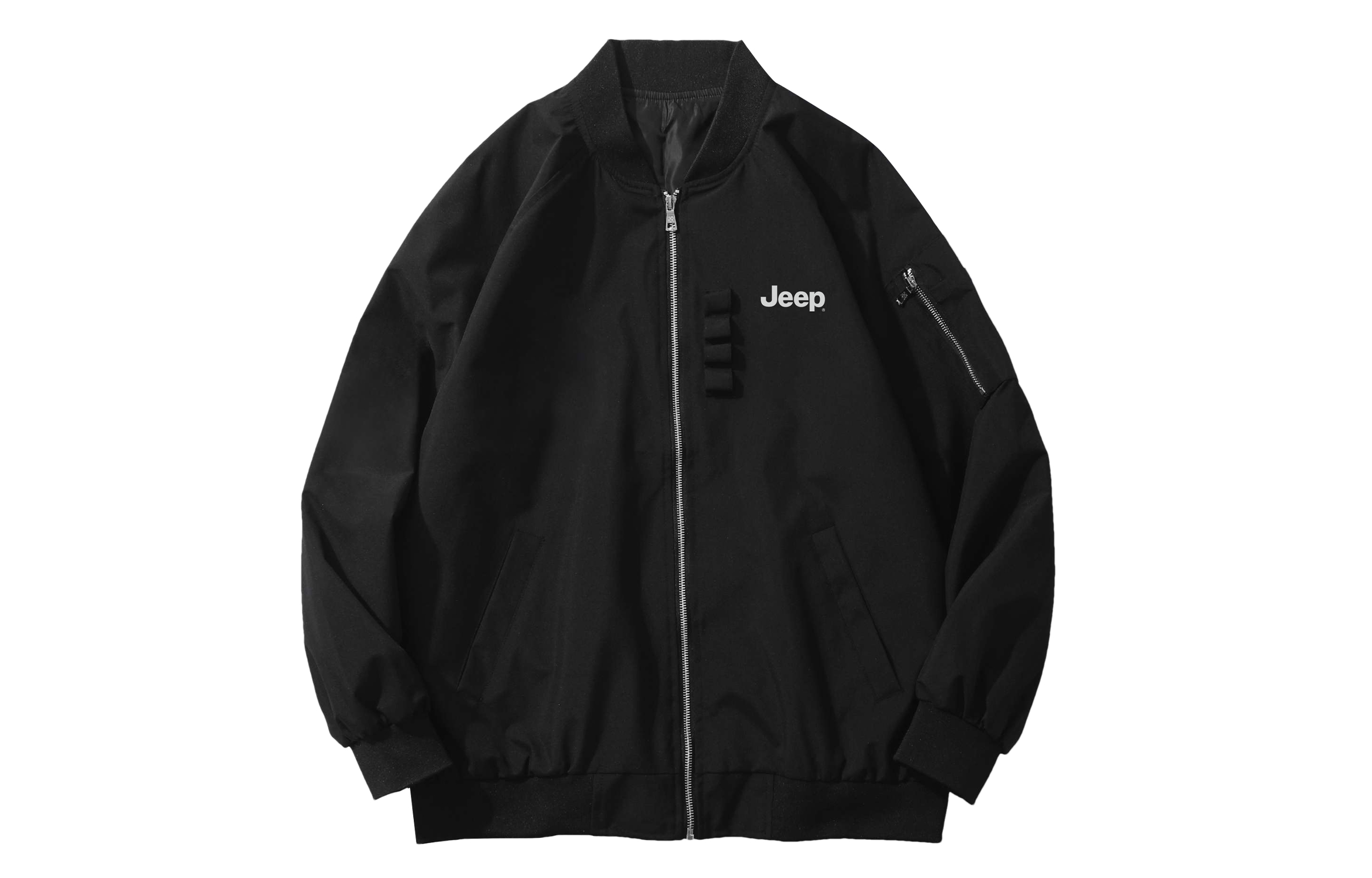 Jeep Simple Letter Windproof Loose Baseball Jacket Unisex P743MWJ430