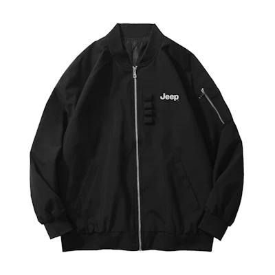 Jeep Simple Letter Windproof Loose Baseball Jacket Unisex P743MWJ430