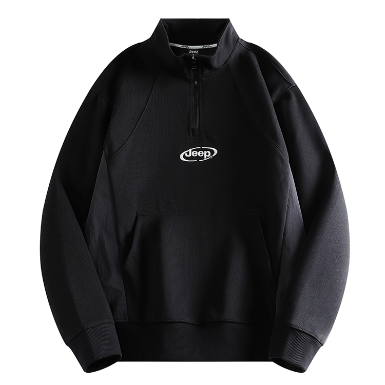 Jeep Simple Logo Print Pullover Long Sleeve Sweatshirt for Men P743MKJ266-1