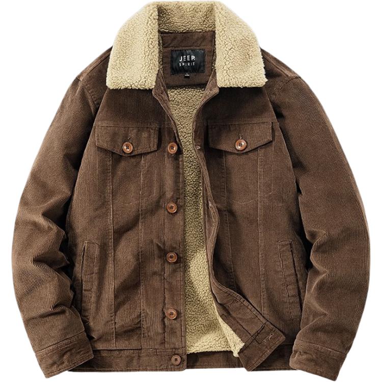 Jeep Soft Warm Quilted Long-Sleeve Jacket with Turn-Down Collar LW2256-3