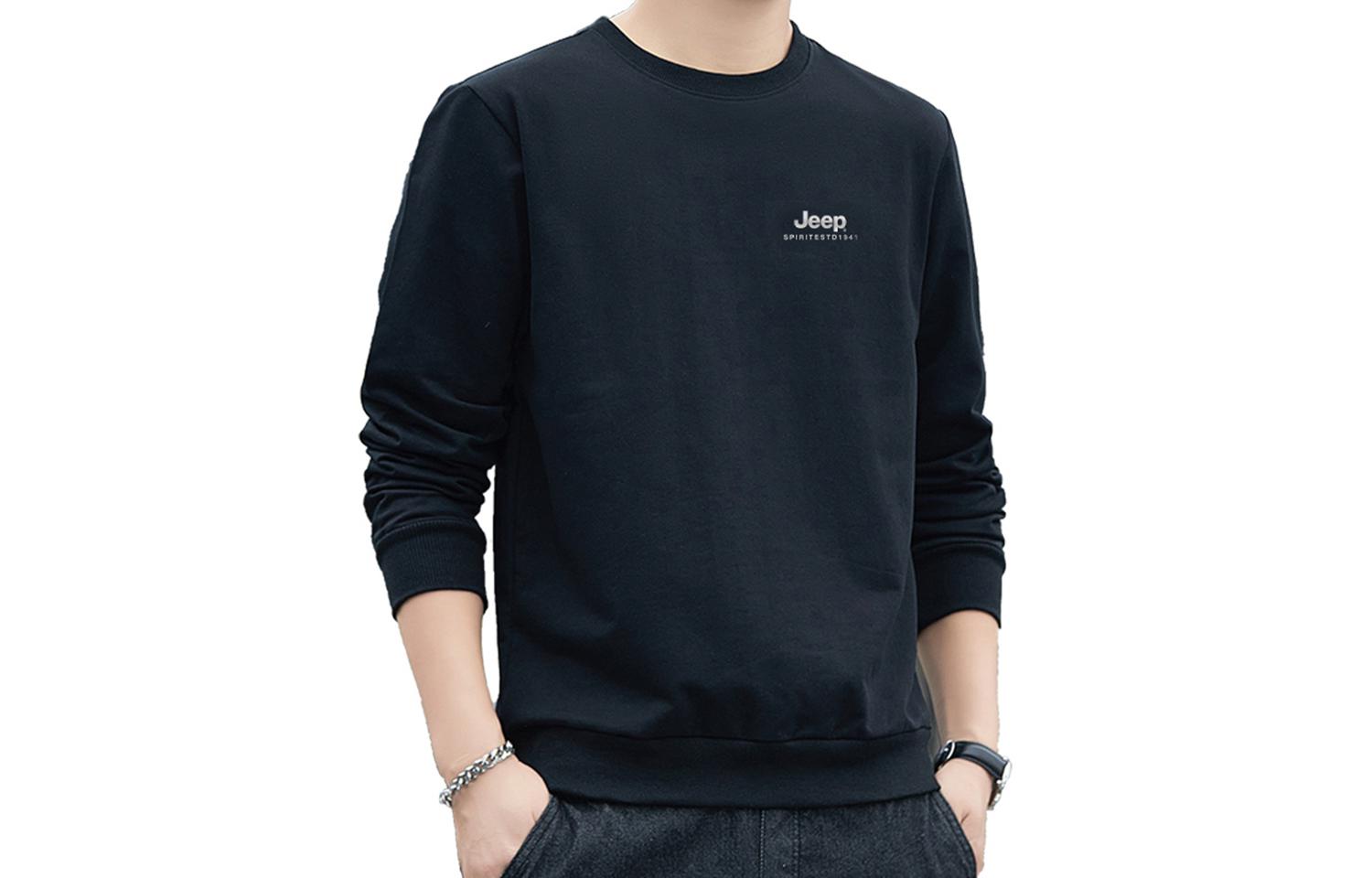 Jeep Solid Color Crewneck Logo Long-Sleeve Sweatshirt 24MA783SS7506