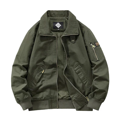 Jeep Solid Color Loose Fit Breathable Jacket with Shirt Collar for Men JK1759