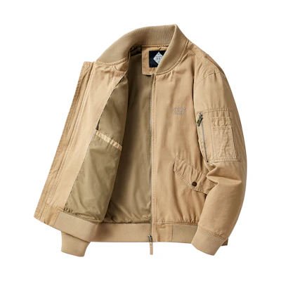 Jeep Solid Color Multi-Pocket Stand Collar Jacket JPD66898