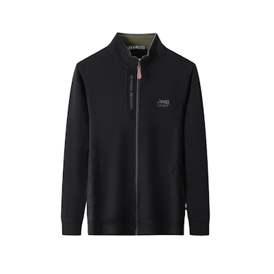 Jeep Solid Color Stand Collar Casual Long Sleeve Sweatshirt Unisex JPJC9002F195