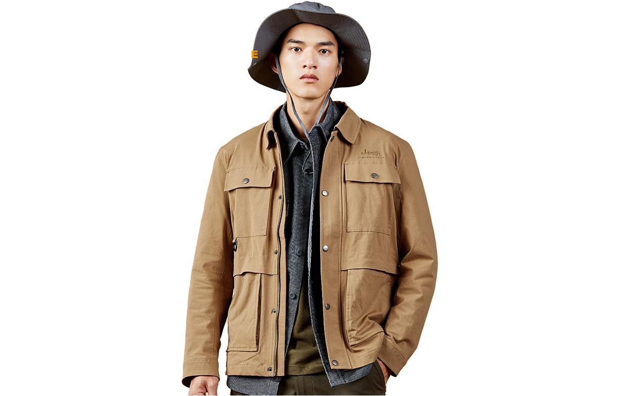 Jeep Solid Color Workwear Multi-Pocket Zip Jacket J232095061