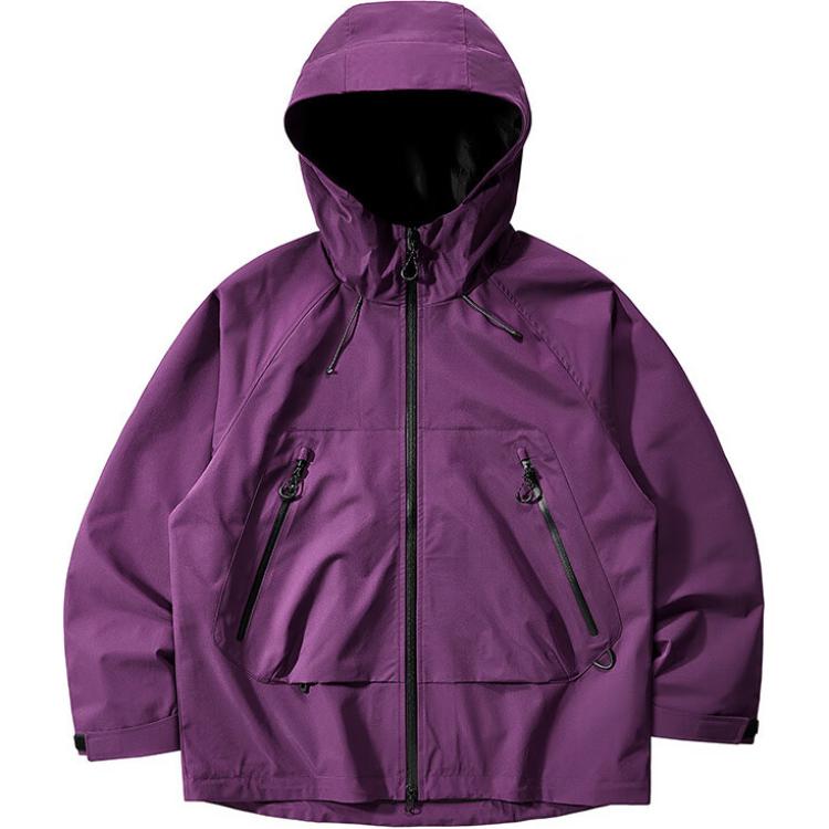 Jeep Solid Hard Shell Waterproof Breathable Windbreaker Hoodie FW24 28WGQ2577