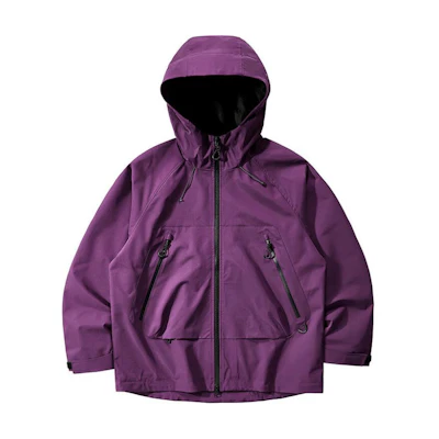 Jeep Solid Hard Shell Waterproof Breathable Windbreaker Hoodie FW24 28WGQ2577