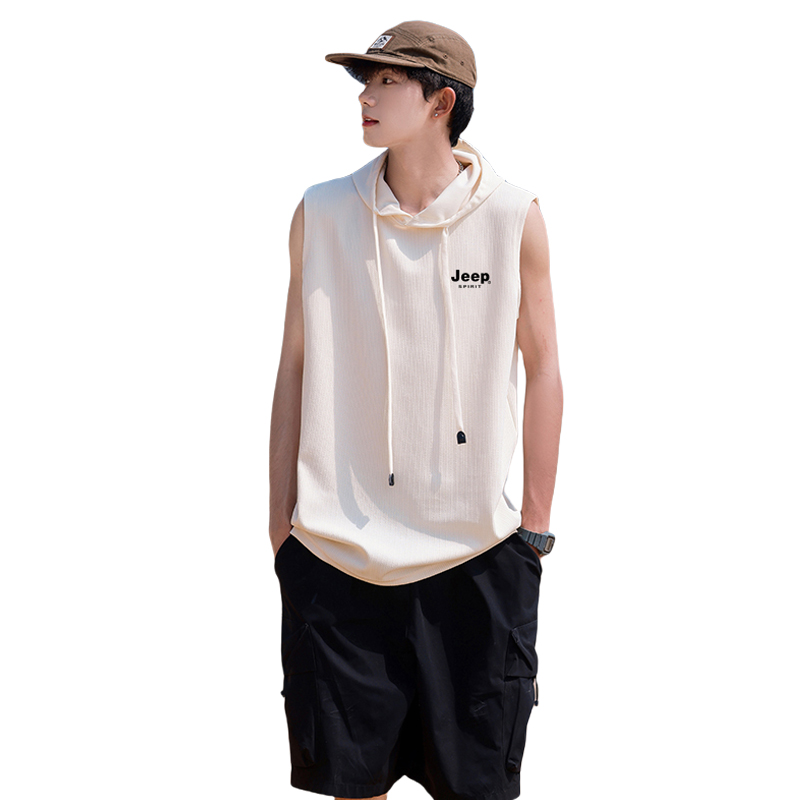 JEEP Spirit Logo Sleeveless Hoodie - Unisex Casual Breathable Sports Vest JEEP24HJ24
