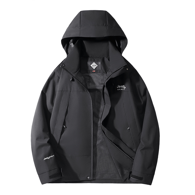 JEEP SPIRIT Outdoor Embroidered Logo Waterproof Windbreaker Jacket Unisex. HJ8601A