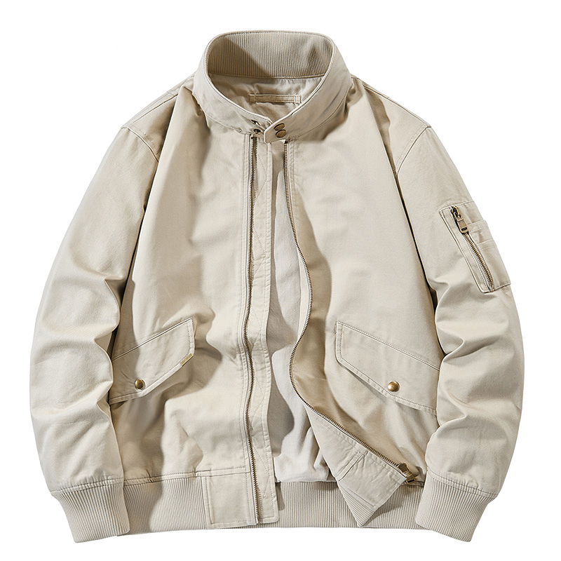 Jeep Spring/Fall Solid Color Flight Bomber Jacket for Men XY1797-1