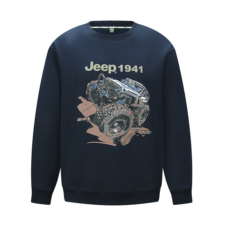 Jeep Streetwear Hip-Hop Logo Print Oversized Long Sleeve Sweatshirt P743MKJ217