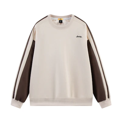 Jeep Striped Letter Patchwork Crewneck Casual Sweatshirt for Men P843MKJ233