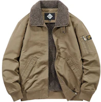 Jeep Thick Fleece-Lined Sherpa Jacket with Solid Color and Warm Collar XY1720-JP Jeep Thick Fleece-Lined Sherpa Jacket with Solid Color and Warm Collar XY1720-JP