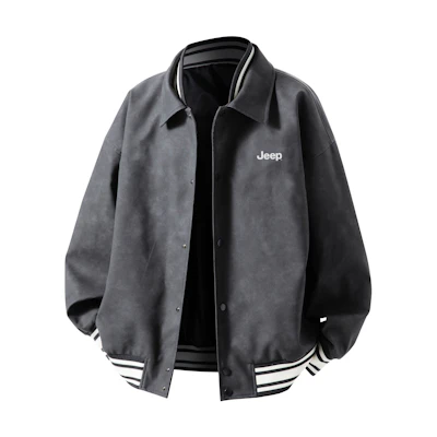 Jeep Tie-Dye Logo PU Leather Shirt Jacket Unisex Casual Oversized Workwear Style P843MWJ1922-DY