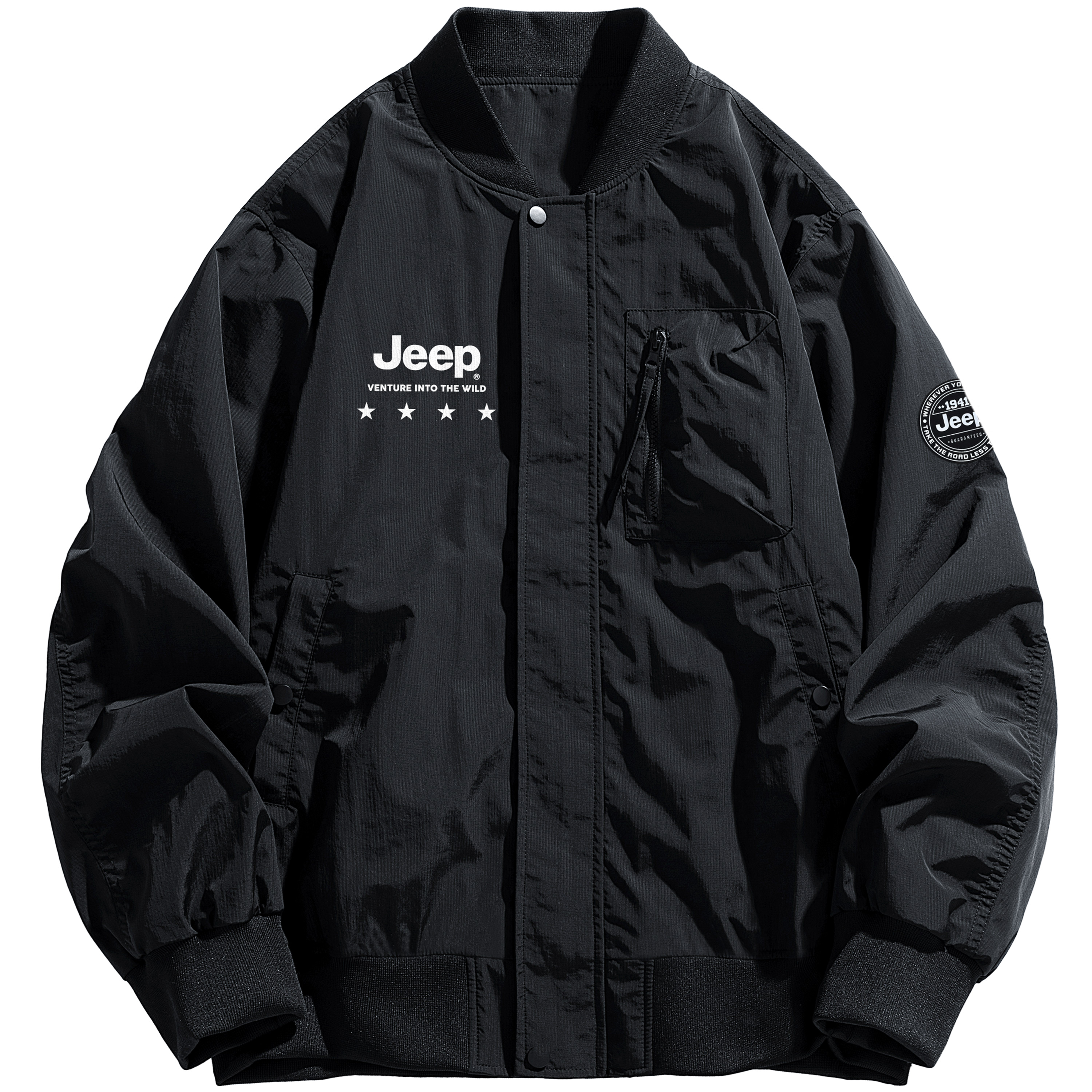 Jeep Unisex American Outdoor Bomber Jacket with Baseball Collar Style P841MWJ717-jd