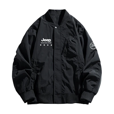 Jeep Unisex American Outdoor Bomber Jacket with Baseball Collar Style P841MWJ717-jd