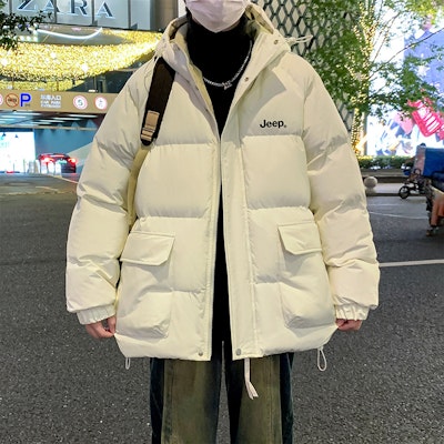 Jeep 男女款美式风格连帽拉链长袖羽绒外套 P84JMWD062 3