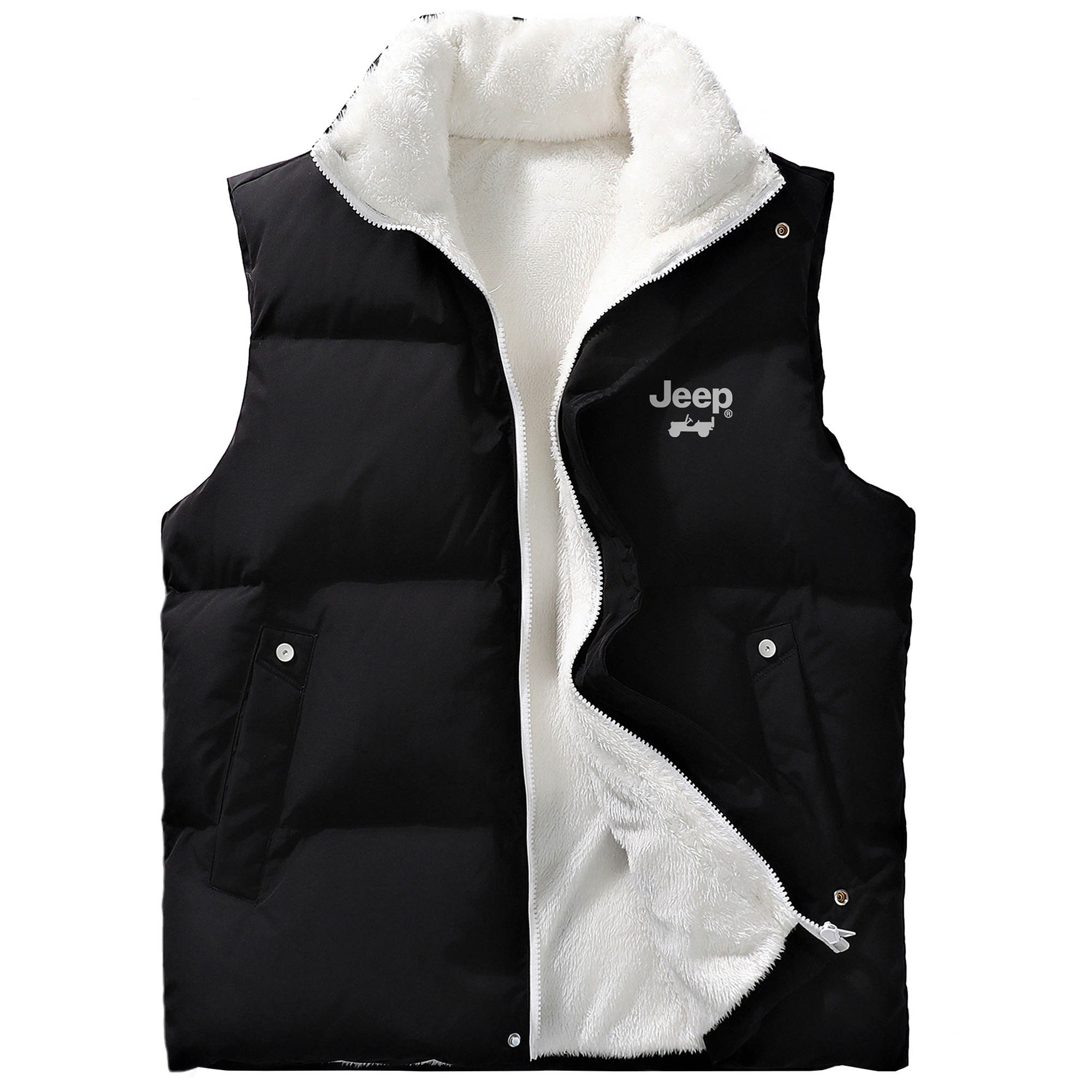 Jeep Unisex Fleece-Lined Sleeveless Vest - Casual, Warm, Minimalist Design P844MWV311-ST